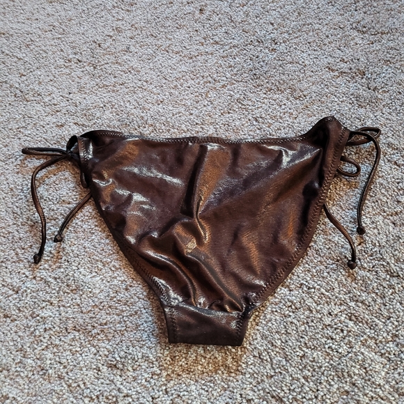 *Sale* NWOT Aldo Bikini Set Shimmery Brown Top S Bottom L Metallic Swim Bathing - Picture 5 of 9